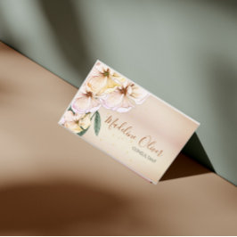 QR Blommigt Cinnamon Färg Elegant Affärskort Visitkort
