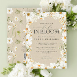 QR Blommigt Daisy Baby i Bloom Rustic Shower Inbjudningar
