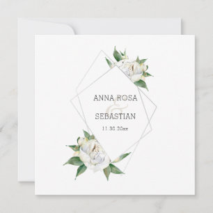 *~* QR Blommigt OSA Ram AR15 Peony Bröllop Inbjudningar