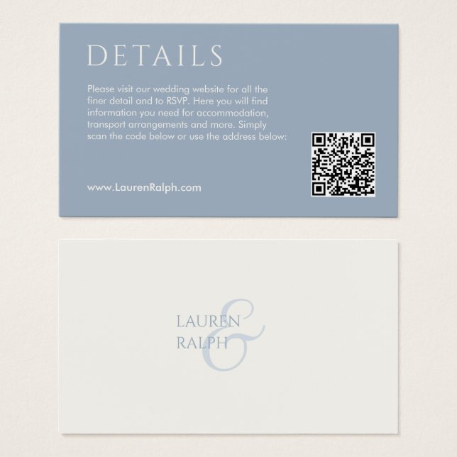 QR Blue- och White Gift-registerkort Visitkort (Framsida & baksida)