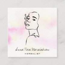 *~* QR Botanical Woman Line Art Goddes Greenery