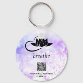 *~* QR - BREATHE Lotus Branding SWAG Keychain Nyckelring