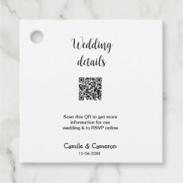 QR BRÖLLOP WEBSITE lägga till fotonamets datum sva Gåvor Etiketter