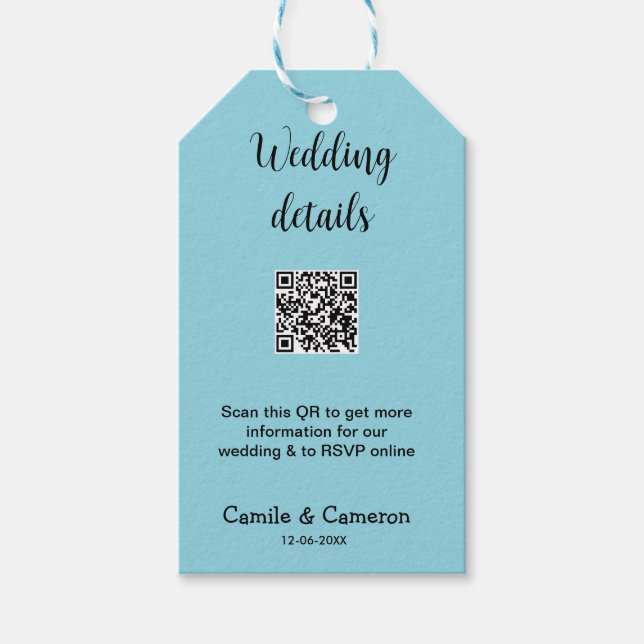 QR BRÖLLOP WEBSITE lägga till fotonamets datum sva Presentetikett (Framsidan)