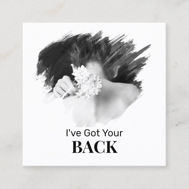 *~* QR Chiropractor Chiropraktic Back Health Logot Fyrkantigt Visitkort (Framsida)