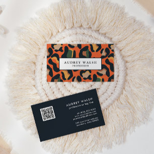 QR CODE Animal Skin Leopard spot färg Visitkort