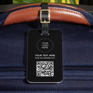 QR Code Anpassningsbar Website Adress Logotyp Scan Bagagebricka