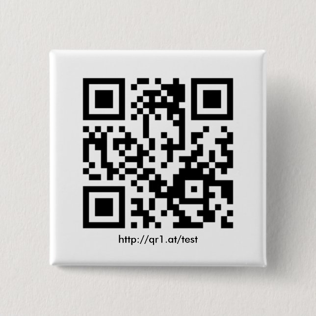 QR Code Anstecknadel quadratisch Knapp (Framsida)