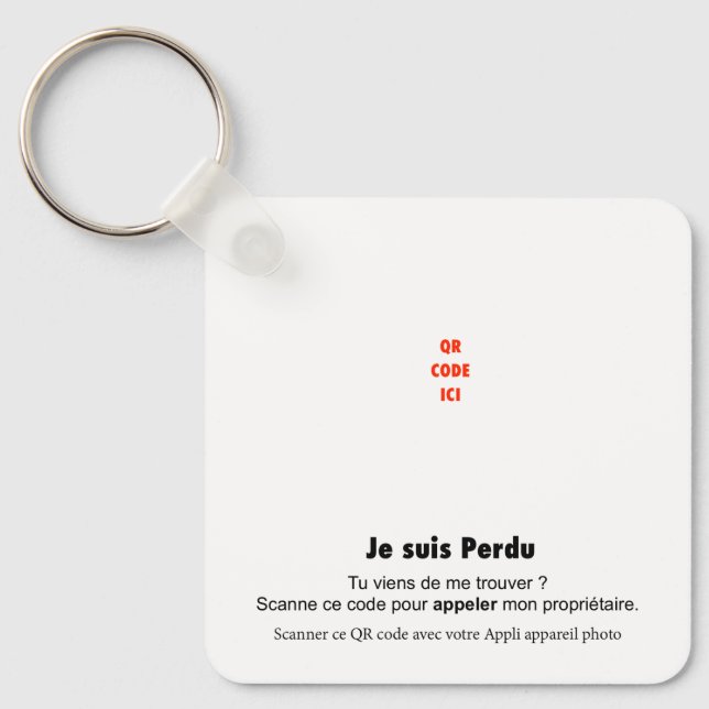 QR Code Anti-Perte Pour Clés, Animaux & Enfants Nyckelring (Framsida)