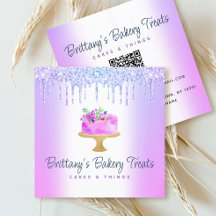 QR Code Bakery Lila Cake Glitter Drives Dessert