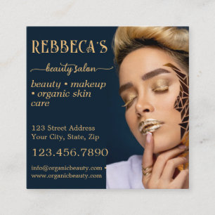 QR Code Beauty Salon Photo Business Fyrkantigt Visitkort