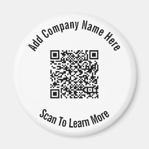 QR Code Black and White Business-mall Magnet