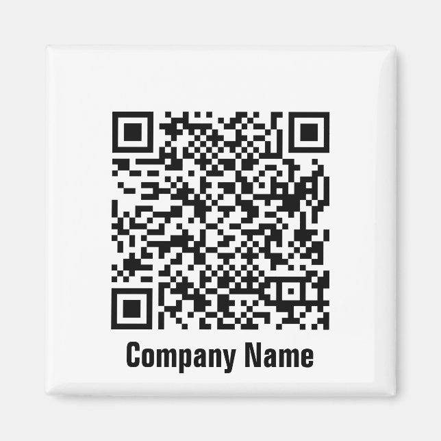 QR Code Black and White Business-mall Magnet (Framsidan)