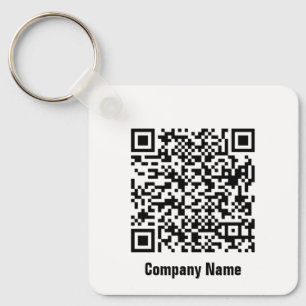 QR Code Black and White Business-mall Nyckelring