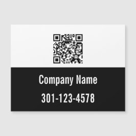 QR Code Black and White Business Namn Mobil Magnet