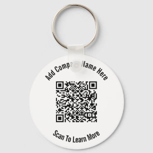 QR Code Black and White Business Template Nyckelring