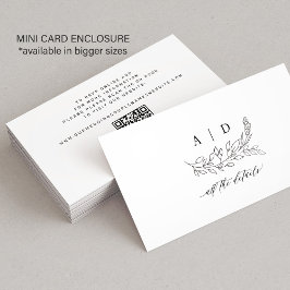 QR code black white monogram wedding details Tilläggskort