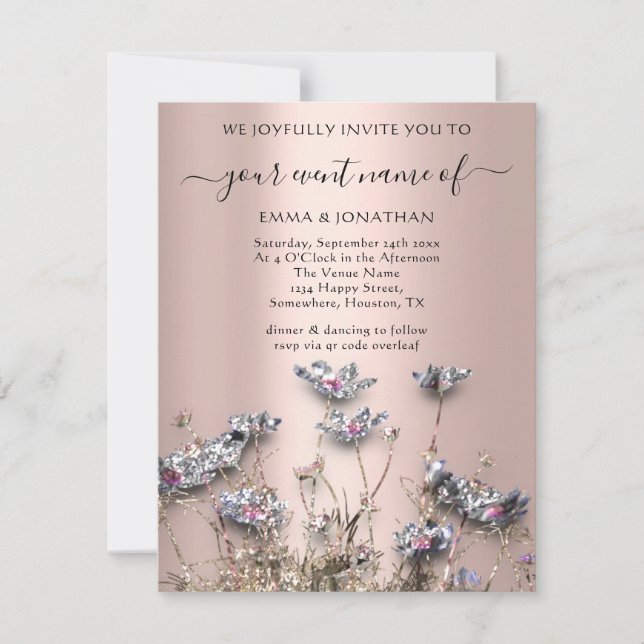 QR CODE Blommigt Meadow Wildblomme Greenery Ro (Framsida)