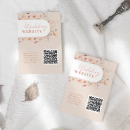 QR Code Boho Wildblomme Bröllop webbplats Tilläggskort