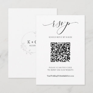 QR Code Bröllop Modern Luxury Elegant Script OSA Kort