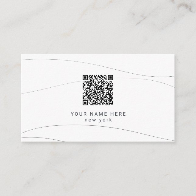 Qr Code Budget Modern Abstrakt Våg Tilläggskort (Framsida)