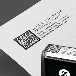QR CODE Business anpassningsbar namn-textmarknadsf Självfärgande Stämpel