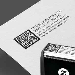 QR CODE Business anpassningsbar namn-textmarknadsf Självfärgande Stämpel
