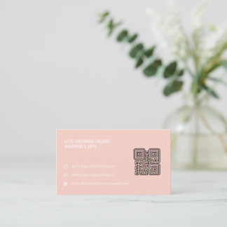 QR Code Business Card | Modern Feminine Pink Visitkort