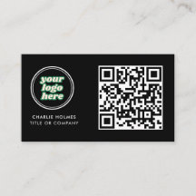 QR Code Business Logo | Black Modern Professional 