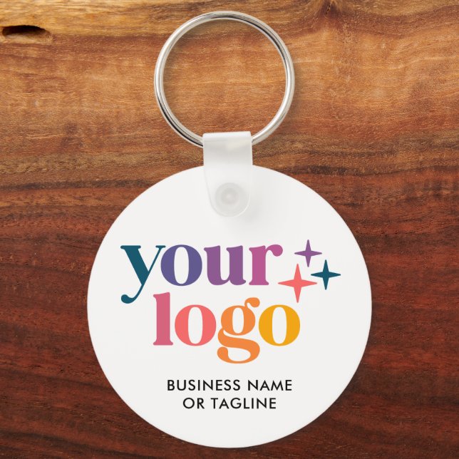 QR Code Business Logo Branded Nyckelring (Framsida)