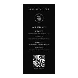 QR Code Business Logo Modern Professional Black Reklamkort
