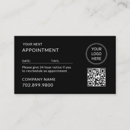 QR Code Business Logo Modern Professional Black Tidsbeställning Kort