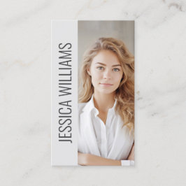 QR Code Business Logo Modern Professional Gray Visitkort