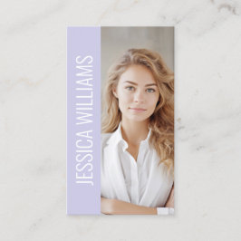 QR Code Business Logo Modern Professional Lavender Visitkort