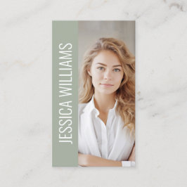 QR Code Business Logo Modern Professional Sage Visitkort