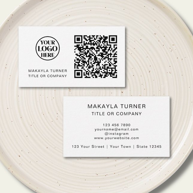 QR Code Business Logo Modern Professional Visitkort (Skapare uppladdad)