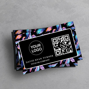 QR Code Business Logotyp Guld Black Professionell Visitkort