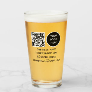 QR Code Business Logotyp Professionell Black Moder Glaskopp