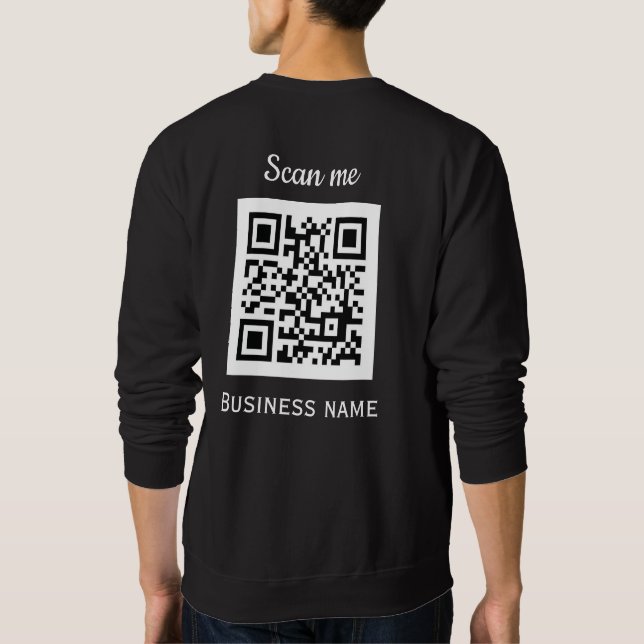 QR Code Business Logotyp Professionell Black Moder Lång Ärmad Tröja (Baksida)