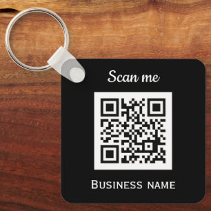 QR Code Business Logotyp Professionell Black Moder Nyckelring