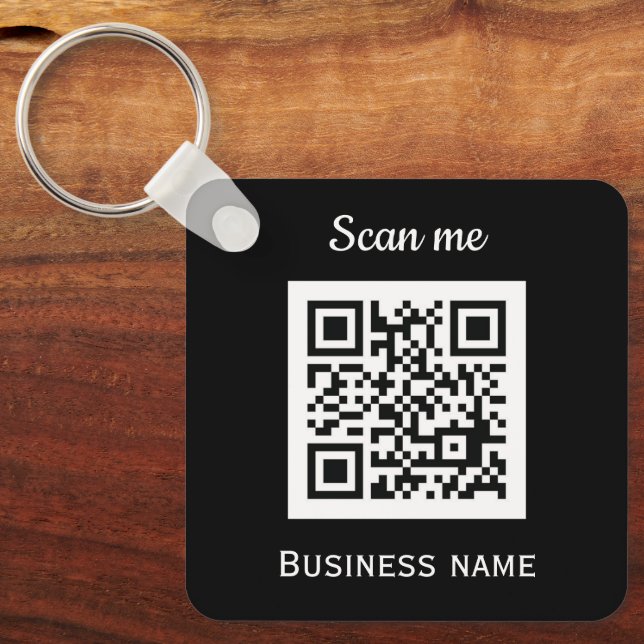 QR Code Business Logotyp Professionell Black Moder Nyckelring (Framsida)