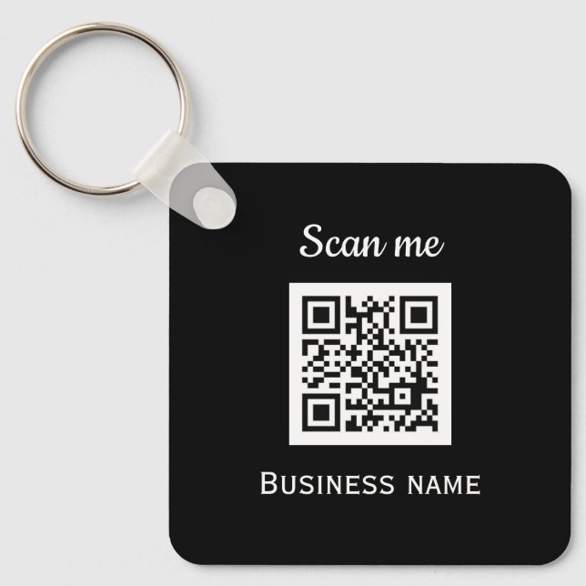 QR Code Business Logotyp Professionell Black Moder Nyckelring (Framsida)