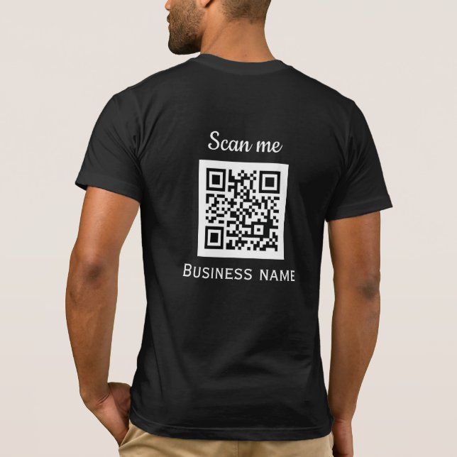 QR Code Business Logotyp Professionell Black Moder T Shirt (Baksida)