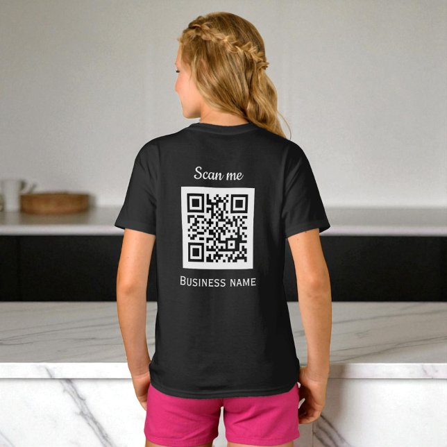 QR Code Business Logotyp Professionell Black Moder T Shirt (Skapare uppladdad)