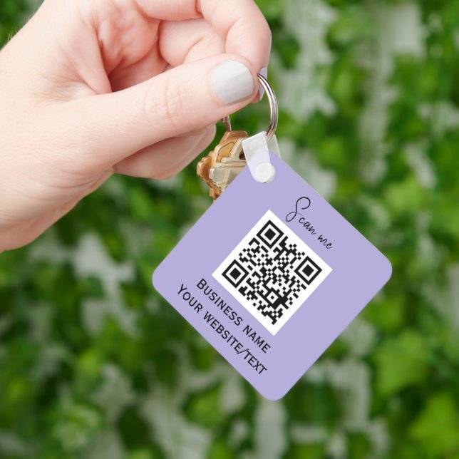 QR Code Business Logotyp Professionell Lavender Li Nyckelring (Hand)
