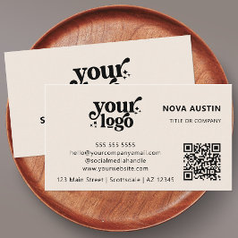QR Code Business Logotyp Professionell Modern Crea Visitkort