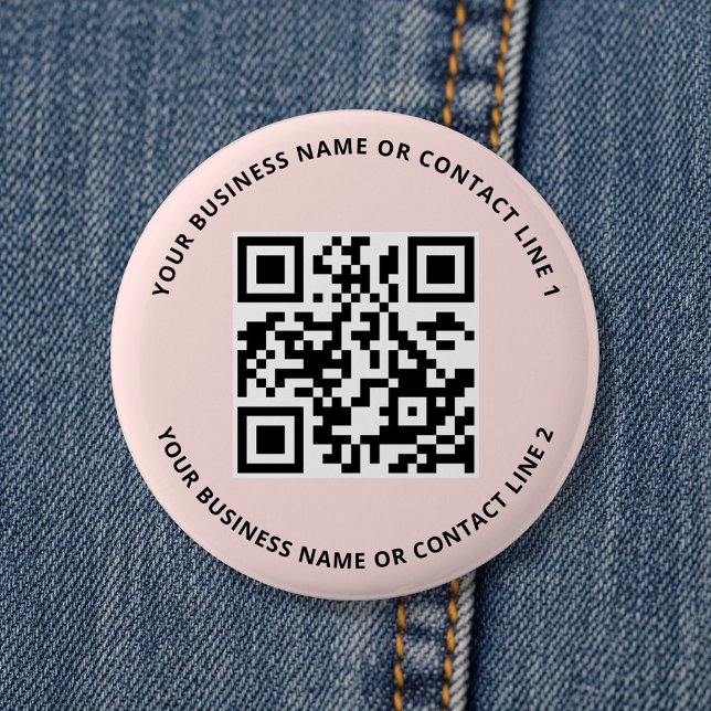 QR Code Business Template Blush Pink Knapp (Skapare uppladdad)