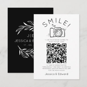 Qr Code Capture Bröllop Photos Black Chic Modern