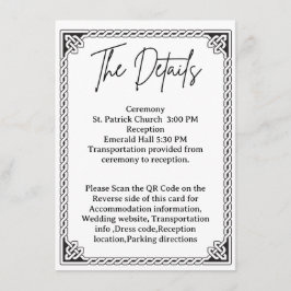 QR Code Celtic Frame Wedding Details  Tilläggskort