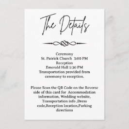 QR Code Celtic Knotwork Arrow Wedding Details  Tilläggskort